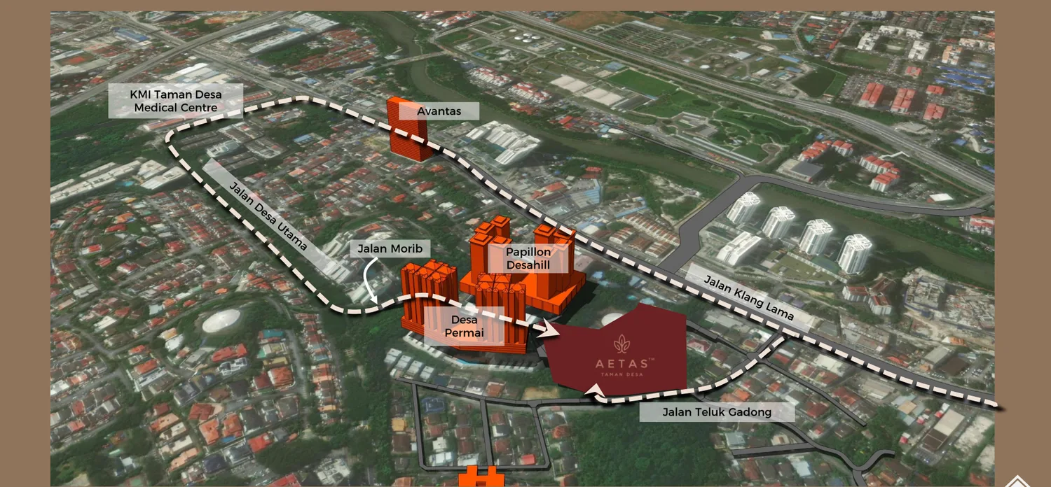 AETAS Taman Desa location and access map, Kuala Lumpur